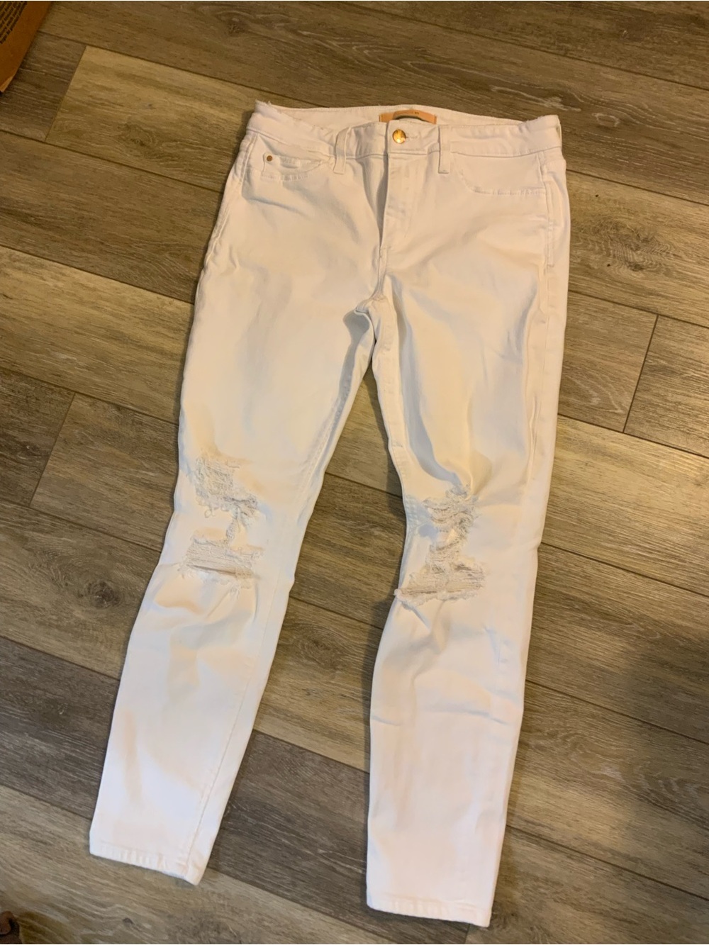 Joe's Jeans White Distressed Skinny Jeans